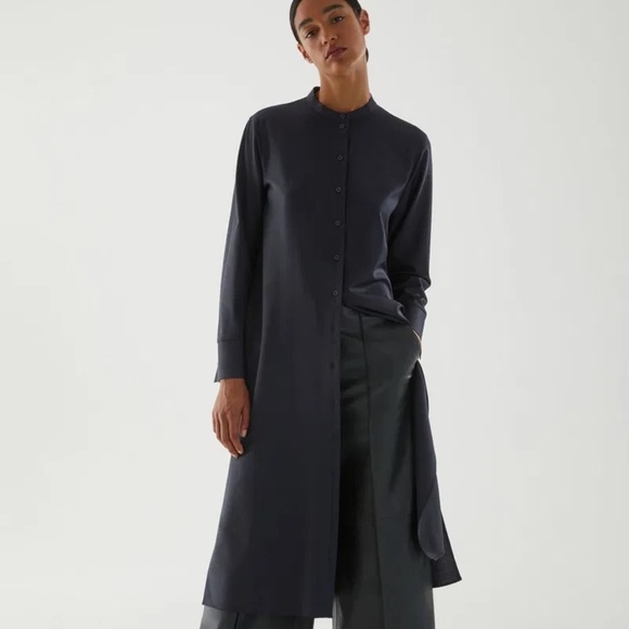 COS  Wool Oversized Shirt Dress SIZE-S - Picture 1 of 9